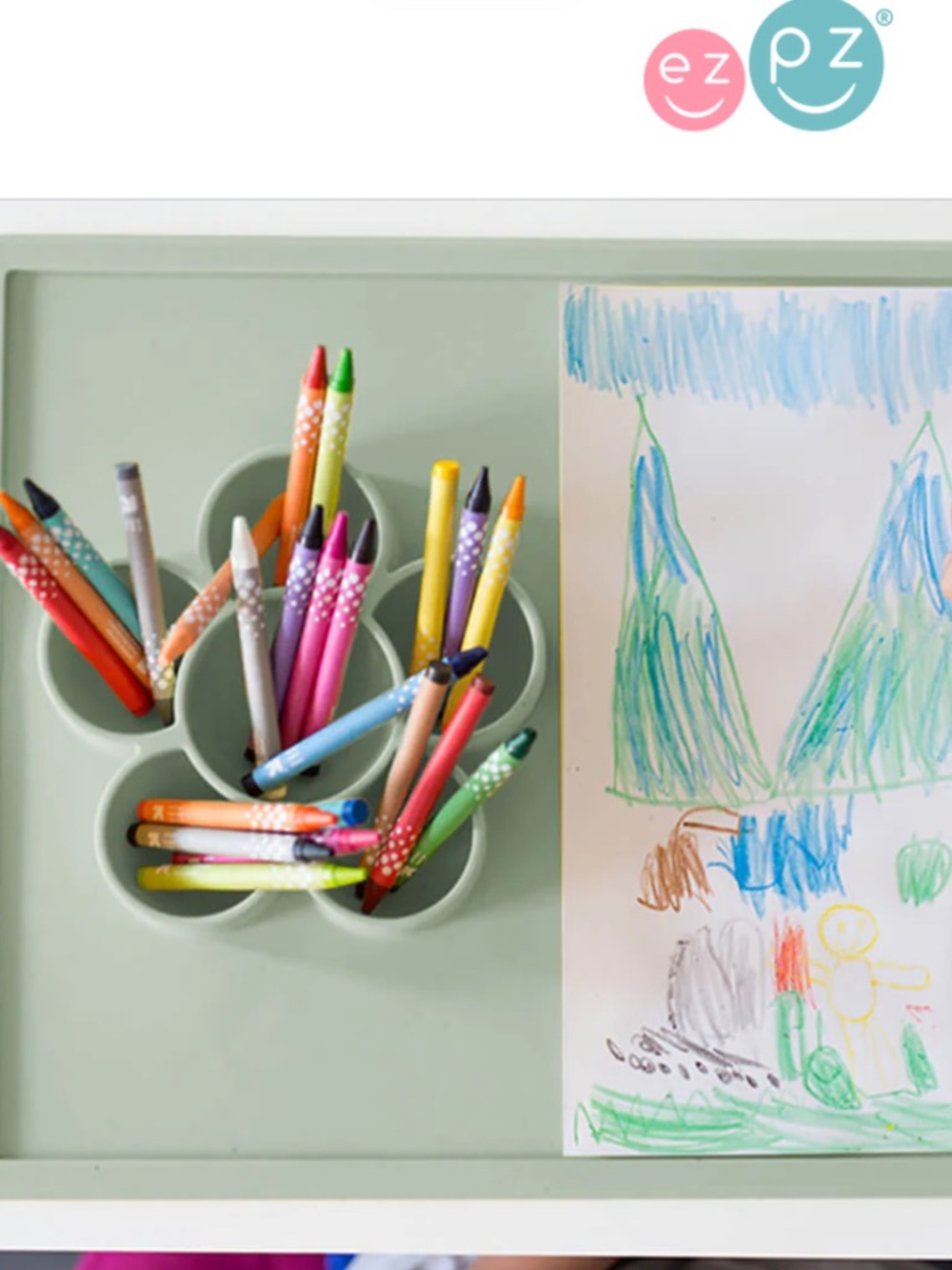 ezpz Green Play Mat Suction Placemat for Kids - Picture 5 of 6